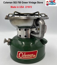 Coleman 502-700 Green Vintage Stove Date 2/72