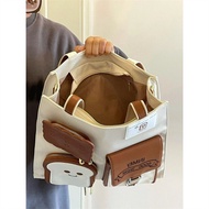 Ins Large-capacity Tote Bag Cute Fresh Toast Shoulder Bag Macaron Color Casual Commuter Handbag for 