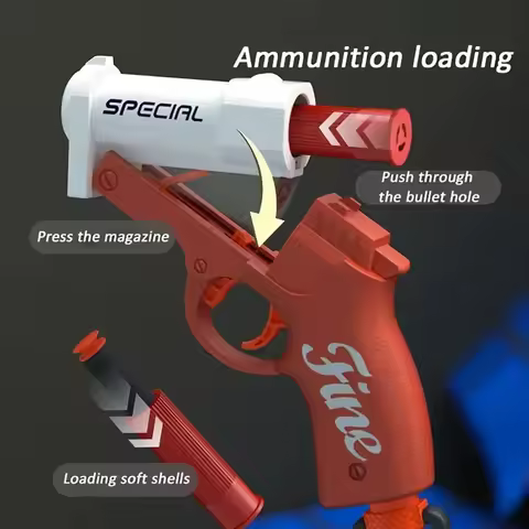 Mini S686 Shell Throwing Soft Bullet Launcher Toys Gun Airsoft Foam Bullet Blaster Outdoor Weapon Ch