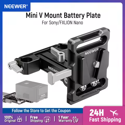 Neewer Mini V Mount Battery Plate 180° Tilt Foldable L Shaped V Lock Battery Plate for SmallRig Shou