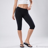 DREING-Women Capri Pants Solid Color Mid Rise Cropped Pants