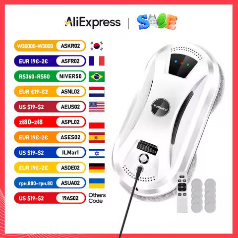 PuRuiKai Window Cleaning Robot High Suction Electric Window Cleaner Robot Anti-falling Remote Contro