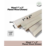 1" x 2" Planed Wood Solid (Yellow Meranti) Grade A [6 - 8 FT] / 1"x2" Kayu Ketam Solid (Yellow Meran
