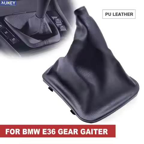 Pu Leather Gear Shift Knob Gaiter Gaitor Shifter Lever Collars Boot Dust Cover For BMW E34 88-95 E36