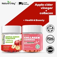 【Gift】Nature's Key Collagen Gummies +Apple Cider Vinegar Gummies +Fiber+Moringa Leaf+White Tomato Co
