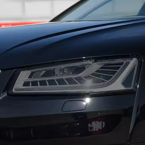 For Audi A3 8V A4 B8 B9 A5 A6 C8 A7 A8 D4 TT E-tron R8 2 Pcs Car Headlight Protective Film Smoked Bl