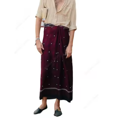 Men's and Women's Longyi Sarong - Thai & Burmese Traditional Ethnic Skirt for Summer Thailand Indone