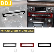 For Audi Q5 Q5L FY 2018-2023 Accessories Carbon Fiber Interior Central Control Switch Key Panel Trim