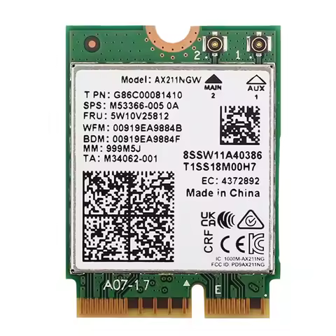 ABJG-AX211NGW WiFi 6E M.2 Key E CNVio2 Dual Band 2.4Ghz/5Ghz Wireless Network Card 802.11Ac Bluetoot