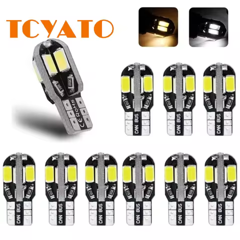 TCYATO 20PCS W5W T10 LED Bulbs Canbus 8SMD 12V LED Car Interior Map Dome Lights Parking Light Auto S