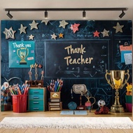Thank You Teacher and Staff Backdrop Appreciation Week Photography Background Staffs School Classroo