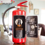 MARIER Bottle Holder, Metal Portable Liquor Cabinet,  Red/Black Fire Extinguisher Storage System Bar
