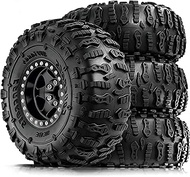 STMU 1.9 S5 Mud Tires Set Offset -10mm Beadlock Wheel Rim for 1/10 RC Crawler Car Axial SCX10 SCX10 