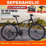 Sepeda Gunung MTB NEW PHOENIX 2708 AL / VELION SALVO 03 Ukuran 26 27.5 Inch Rem Cakram Dewasa