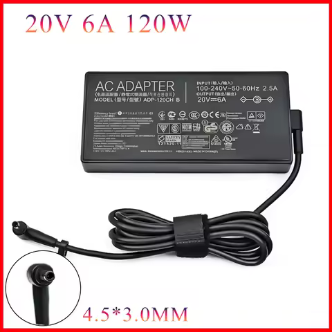 20V 6A 120W 4.5X3.0mm ADP-120CH B AC Adapter Laptop Charger For Asus UX564EH UX564EI UX564PH M6500QB