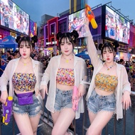 Toffee Tube Top + Long Chiffon Shirt Bust 40-52 F5