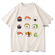 2025 NEW Retro Kawaii Cartoon Sushi T Shirts Funny Men/Women Clothing 3YMU