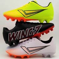 (WINGZลิขสิทธิ์💯)ไซส์ 32-45 รองเท้าฟุตบอล/สตั๊ด หนังอัดลายลอน พื้นยึดหมุดหัวท้าย ไซส์เด็ก-ผู้ใหญ่