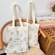 [Boom Boom Shop ]~ins Lazy Style Cotton Linen Coffee Shop Portable Eco-Friendly Bag Creative Shoppin