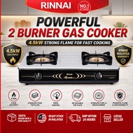 Rinnai RI-602HTB 2 Burner Gas Cooker | Stainless Steel Table Top Stove | 4.5kW Powerful Flame