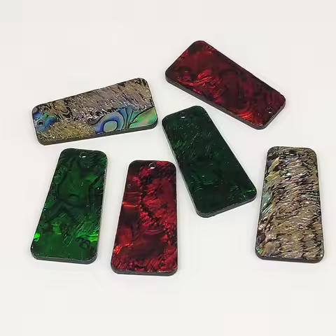 New Arrival!37x19mm 30pcs Acrylic with Shell Trapezoid Charm For Jewelry Findings/Earrings DIY parts