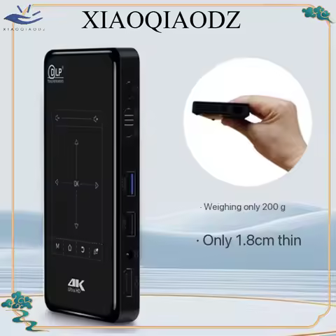 XIAOQIAODZ Portable Mini 3D Projector P09-II 4K DLP USB 12V Beamer Micro Android Battery Rechargeabl