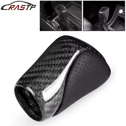 RASTP-New Carbon Fiber Leather Gear Shift Knob Black For Lexus ES300h ES350 GS350 GX IS350 NX300 RC