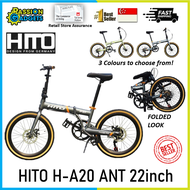 Latest Model HITO H-A20 ANT 22inch foldable bicycle ultra-light bike 7speed Shimano Tourney mechanical disc brake