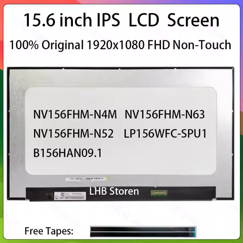 15.6" IPS Laptop LCD Screen NV156FHM-N4M NV156FHM-N63 NV156FHM-N52 B156HAN09.1 B156HAN09.H LP156WFC-