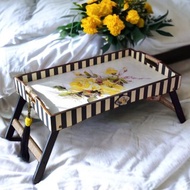 Tray with legs for breakfast in bed. Serving tray in vintage style. Gift for her