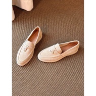 Women's Sheepskin LP Tassel Lock Loafers - Soft Sole Flat Shoes
