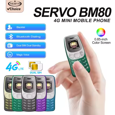 SERVO Mini Mobile Phones Dual SIM Standy 4G Network Bluetooth Dialing Blacklist Smallest Backup Cell