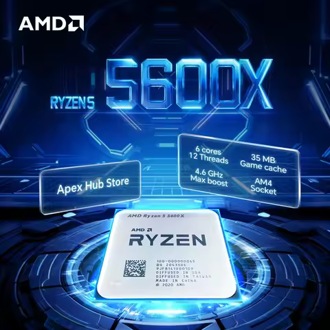 NEW AMD Ryzen 5 5600X AM4 Applicable to B550 3.7GHz 65W 6-Core 12-Thread 7NM L3=32M R5 5600X Gaming 