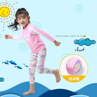 [2-12 Years Old] Children's Swimsuit Girls One-Piece Small Medium Big Kids Sunscreen Camouflage Swim