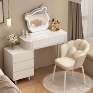 One Stretchable Light Dressing Table Luxury Cream New Style Bedside Table Dressing Table Storage Mod