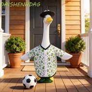 DAISHENHDAG Porch Geese Costume, with 3D Soccer Cap Football Print Lawn Geese Ornament, Funny Decora
