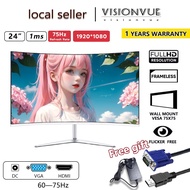 New Monitor LED Curved 24" (computer monitor) with HDMI, VGA,75HZ