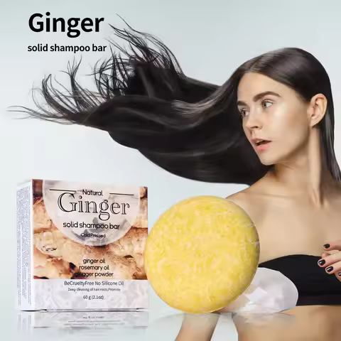 XF+60g Fresh Ginger Shampoo Soap Ginger Oil Hair Care Hair Loss Prevention Dandruff Removal Repair o