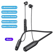 หูฟังบลูทูธไร้สายแบบคล้องคอ เล่นเพลงได้นาน 100 ชั่วโมง หูฟังกันน้ำระดับ IPX5 หูฟังสำหรับเล่นกีฬา เอฟ