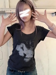 Retro Mỹ Áo Thun Nữ Tay Ngắn Mùa Hè Y2K Punk Cổ Lớn Đa Năng Top Cổ Tròn Subculture Thời Trang