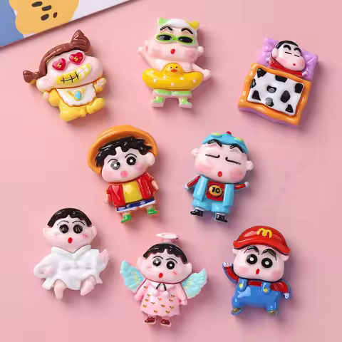 8PCS/SET Cartoon Shin-chan DIY COS Outfit Change Headband Series Decorations Cream Glue Handmade Hai