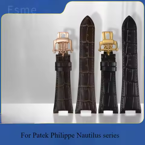 Classic Original Genuine Cow Leather Watchbands for Patek Philippe Nautilus Series 5711.5712.5726.59
