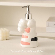 Cat Paw Soap Dispenser Cute Aesthetic Cat Ceramic Hand Sanitizer Lotion Holder