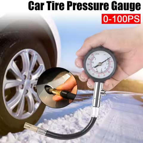 0-100PSI High Precision Long Tube Meter Car Tire Pressure Gauge Tyre Air Tester for Auto Motorcycle 
