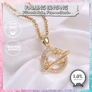 Planet Galaxy Aesthetic Necklace Planet Gold Model Necklace Elegant Minimalist Fashion Planet Saturn