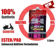 15W40 SHENZO Racing Oil for Scooter MODIFICATION Scooter 15W40 Fully Synthetic 1L. Motor engine oil.