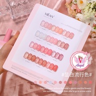 แถมชาร์จสี 12 สี สีเจลไซรัป ชมพูพีช 15ml สีสุขภาพดี Milan สีเจล