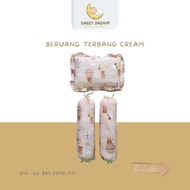 bantal guling bayi / bantal guling balita / bantal bayi / guling bayi - beruang cream