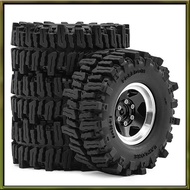 Tires and 1.3 Beadlock Wheels for RC Crawler Car 1/18 TRX4M SCX24 FMS -18 for RC Truck Black