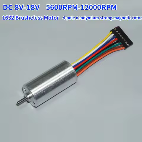 Micro 1632 Hall Brushless Motor BLDC 16mm Precision Inner Rotor Double Ball Bearing Nd Strong Magnet